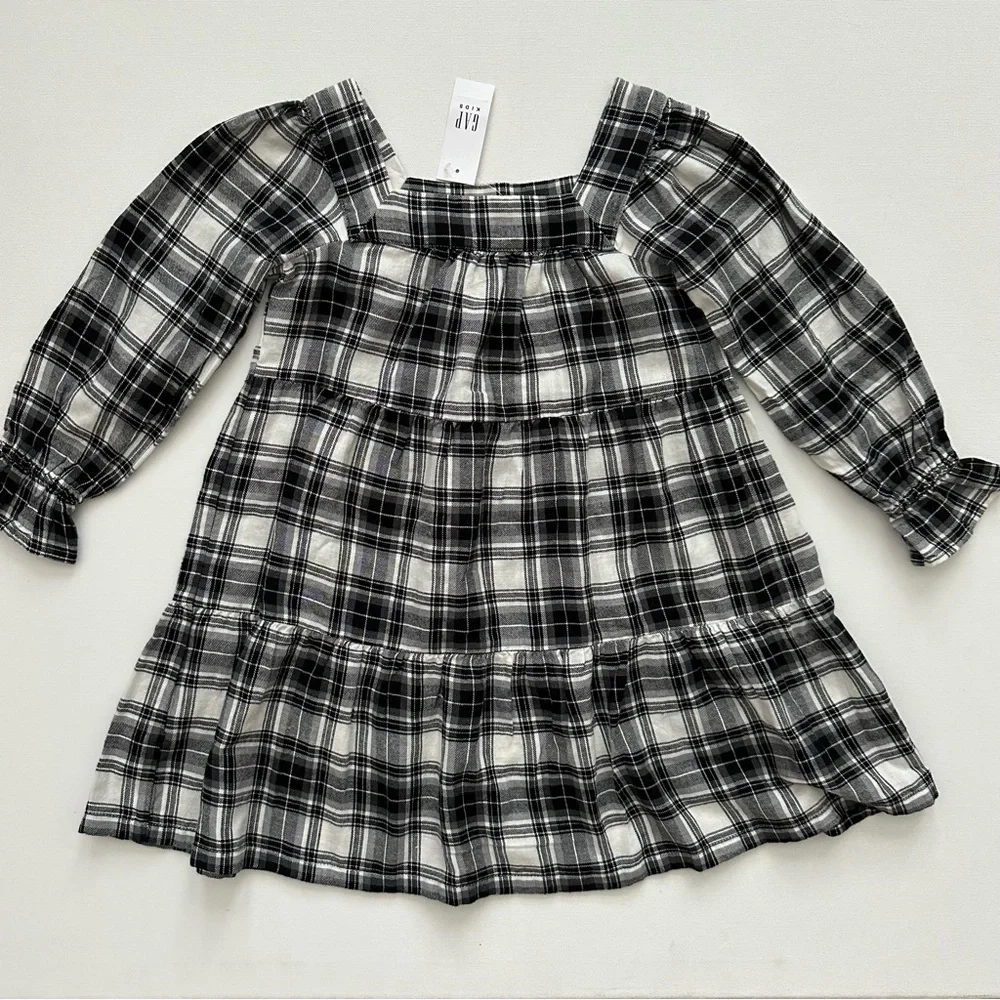 Gap Kids Long Sleeve Plaid Dress Size XS (4/5) Little Girls